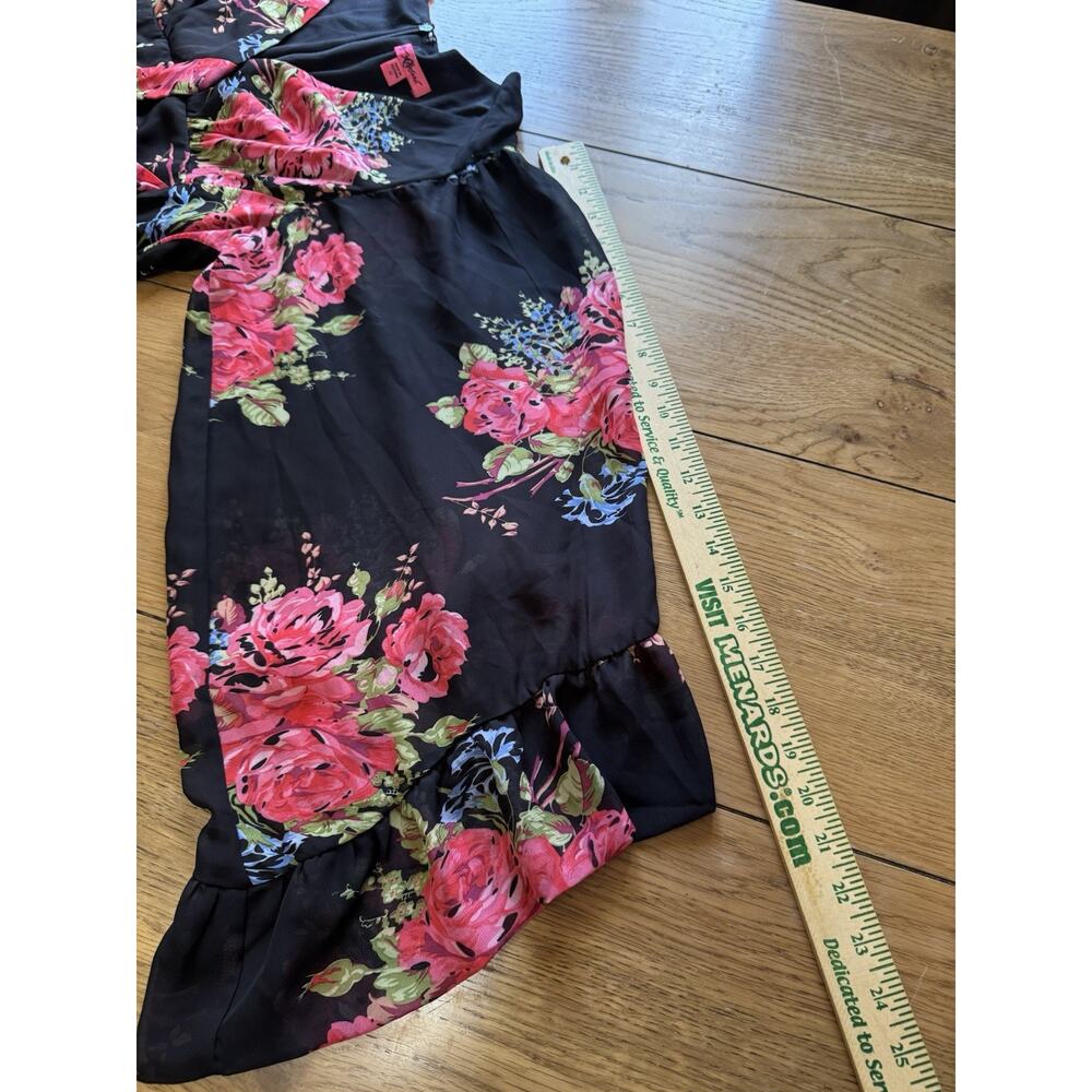 Betsey Johnson Size 12 Floral Ruffle Flared Bell Long Sleeve V-Neck Dress Boho - Picture 6 of 14
